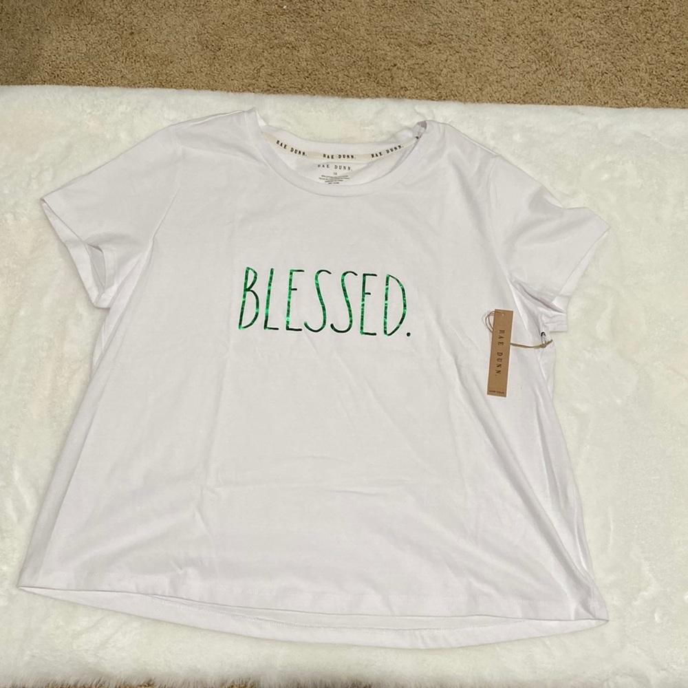 NWT 1X Rae Dunn Blessed tee